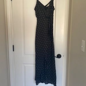 Black polka dot spaghetti strapped dress